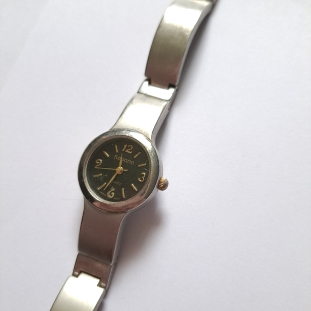 Kabana vintage black and silver metal watch